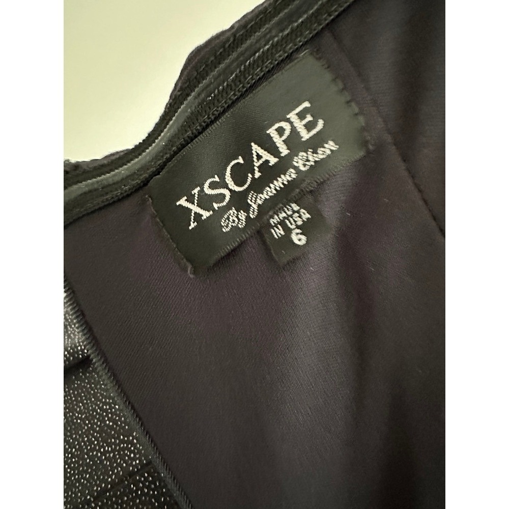 Xscape Evening‎ Dress 6 One Shoulder Navy Blue Glitter Gown Ruched Formal Prom - Picture 7 of 11